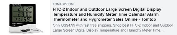  45% OFF for HTC-2 Indoor and Outdoor Large Screen Digital Display Temperature and Humidity Meter