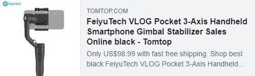 15% + $34 OFF for FeiyuTech VLOG Pocket 3-Axis Handheld Smartphone Gimbal Stabilizer Use Code: CC187