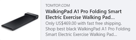 Xiaomi WalkingPad A1 Pro Folding Smart Electric Exercise Walking Pad Treadmill Machine Code: HYAQW Price: €390.99 Delivered from EU Warehouse, Free Shipping